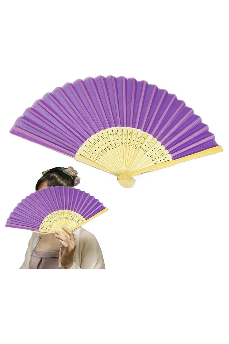 Hand Fan, Portable Folding Paper Fan, Premium Bamboo Ribs for Women and Girls for Summer Parties, Birthdays, Weddings.  - Image 1