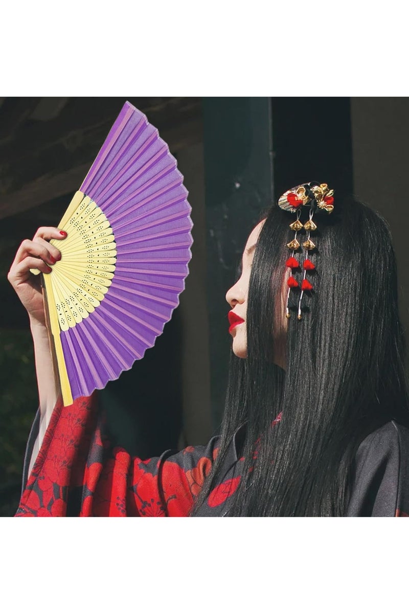 Hand Fan, Portable Folding Paper Fan, Premium Bamboo Ribs for Women and Girls for Summer Parties, Birthdays, Weddings.  - Image 2