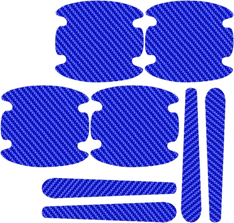 Garneck 3 Sets Car Door Handle Scratch Protector Carbon Fiber Film 8pcs Blue Anti-Scratch Door Bowl Cover Universal Auto Paint Protection for Vehicle - Image 1