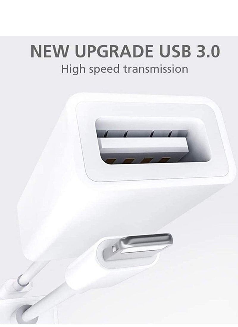 JAJEEK - [Apple MFi Certified] Lightning to USB Camera Adapter for iPhone iPad, USB 3.0 OTG Data Sync Cable Adapter Compatible with iPhone 12 11 XS XR X 8 7 iPad to Card Reader Keyboard Mouse USB Flash Drive - Image 1