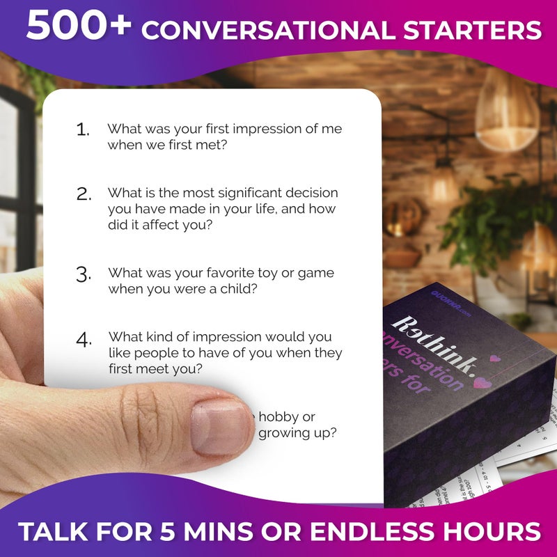 QUOKKA Conversation Cards Game - Couples Edition | Original Version | Relationship Connection - Great Board Game for Married Husband & Wife - Image 2