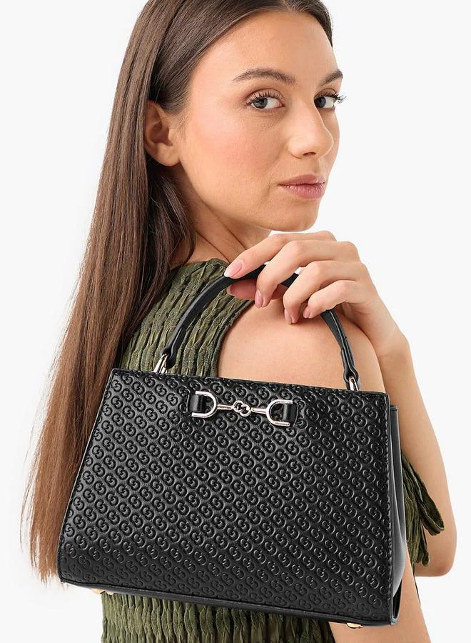 سيليست حقيبة يد بتطريز شعار وحمالة