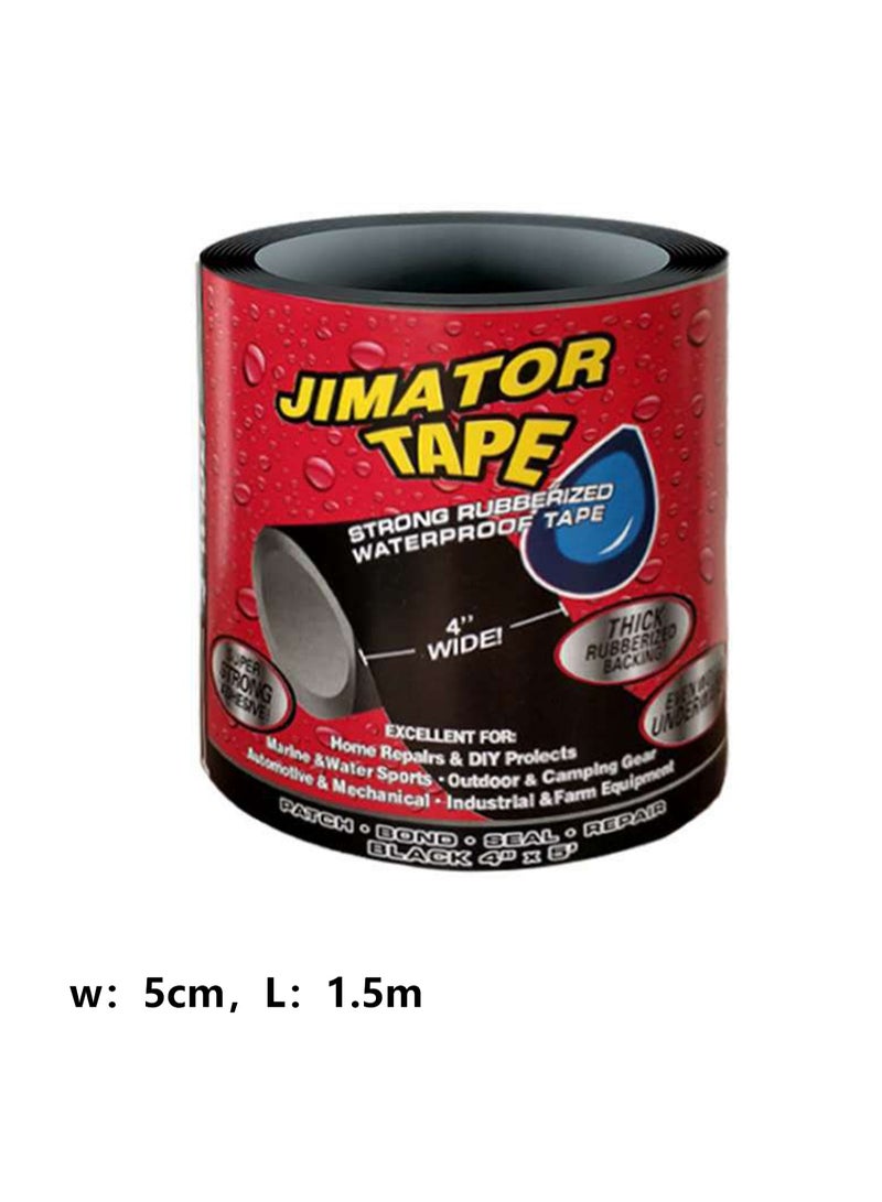 Strong Waterproof Repair Sealing Tape, Leak Repair Tape, Heavy-Duty Sealing Tape, Suitable For Home Rv Roof Pipes And Boat Pool Repairs, Underwater, Indoor And Outdoor, 5 Cm Wide * 1.5 Meters Long (Black)  - Image 4