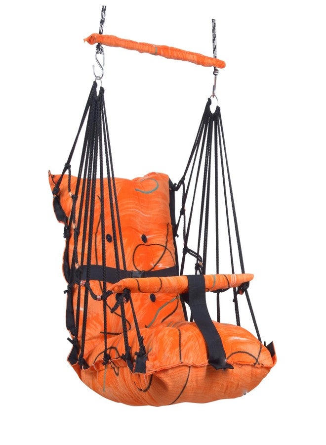 Windson Craft® Cotton Baby Swing for Kids jhula 1-5 Years Swings Cradle Chair uyyala New Born Baby Gifts Foldable and Washable with Safety Belt, Home & Garden (Best Orange) - Image 1