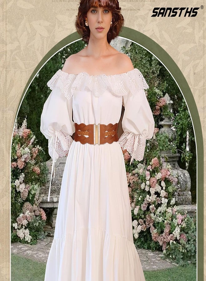 سانسث حزام نسائي عريض من سانستس مناسب للجينز والسراويل، حزام نسائي بإبزيم ذهبي - Image 5