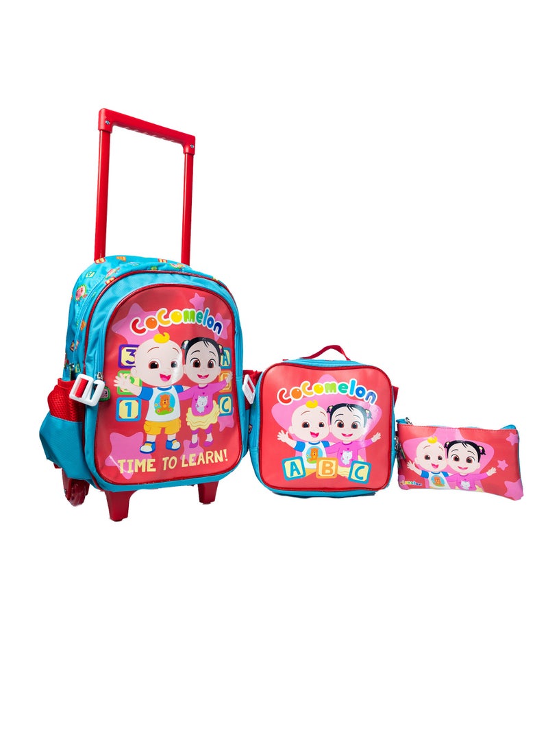 COCOMELON 14" TROLLEY BAG, LUNCH BAG, PENCIL CASE - Image 1