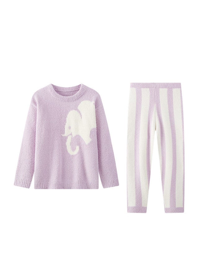 Deesha Kids Half-fleece Pajamas Baby Fleece Lined Homewear Set Girls Pullover Coral Fleece Autumn Winter Outerwear
