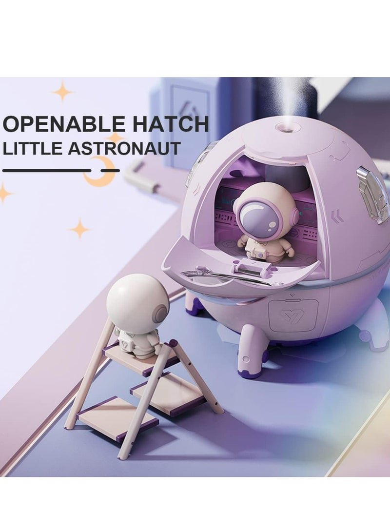 Space Capsule Air Humidifier, USB Ultrasonic Cool Air Mist Humidifiers with Led Light, 220ML Mini Portable Astronaut Humidificador Water Diffuser for Baby Bedroom, Gift for Boys Gilrs  - Image 3
