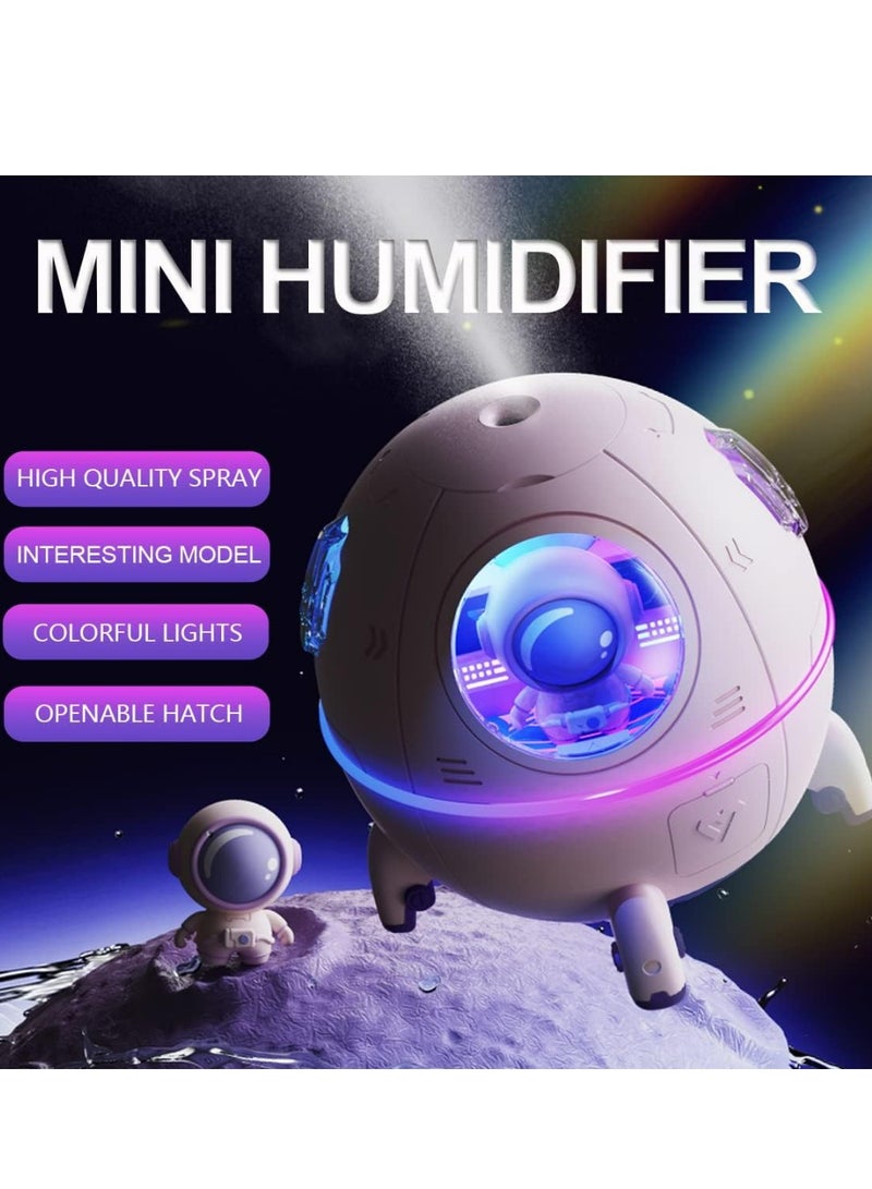 Space Capsule Air Humidifier, USB Ultrasonic Cool Air Mist Humidifiers with Led Light, 220ML Mini Portable Astronaut Humidificador Water Diffuser for Baby Bedroom, Gift for Boys Gilrs  - Image 4