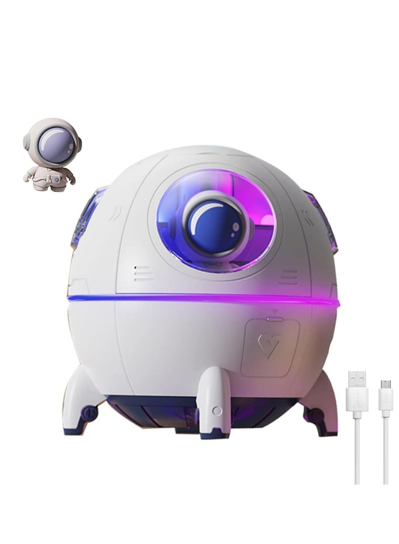 Space Capsule Air Humidifier, USB Ultrasonic Cool Air Mist Humidifiers with Led Light, 220ML Mini Portable Astronaut Humidificador Water Diffuser for Baby Bedroom, Gift for Boys Gilrs  - Image 1