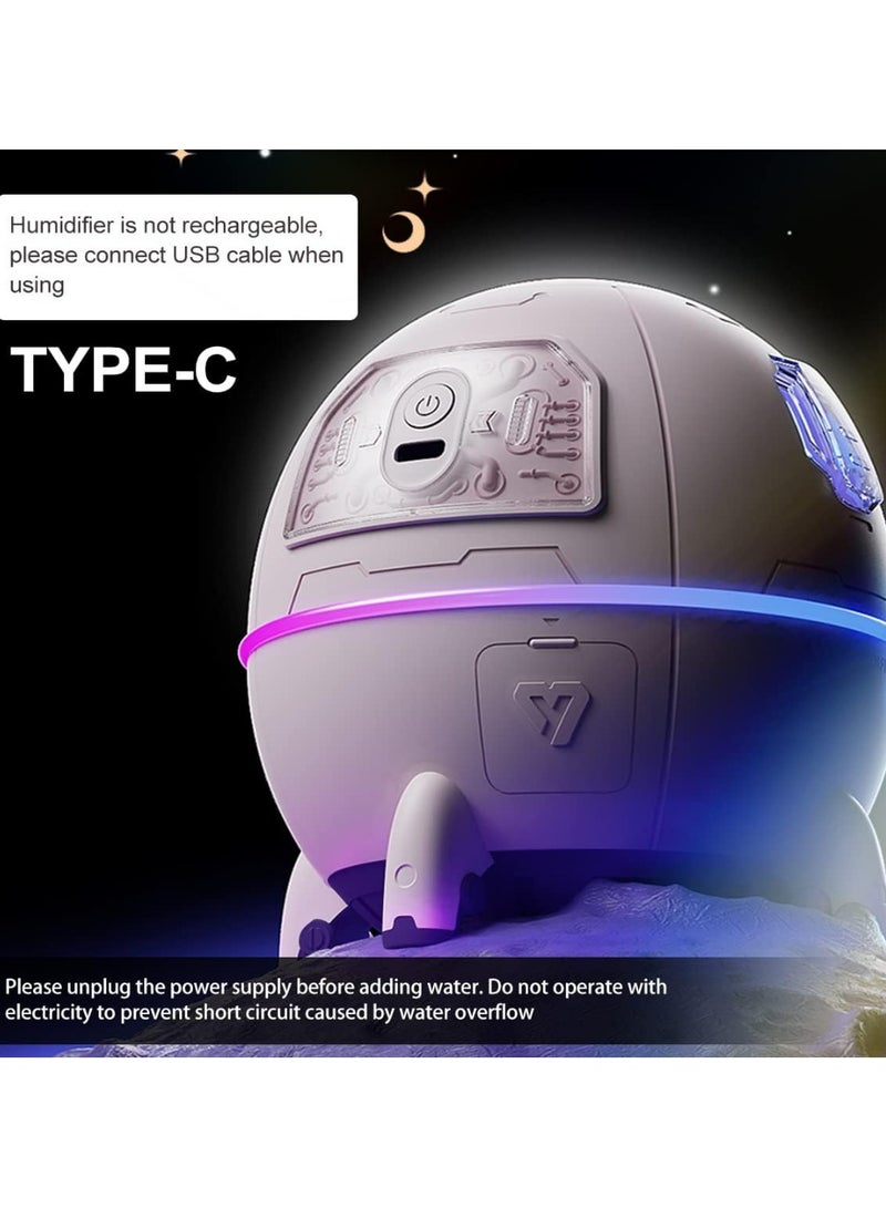 Space Capsule Air Humidifier, USB Ultrasonic Cool Air Mist Humidifiers with Led Light, 220ML Mini Portable Astronaut Humidificador Water Diffuser for Baby Bedroom, Gift for Boys Gilrs  - Image 5