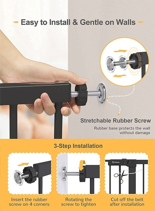 BAYBEE Baby Safety Gate Extension 10Cm Extra Tall Durable Baby Gate Extension Fence Barrier Dog Gate Child Baby Gate for Stairs Doorways Only Suitable for Baybee Safety Gates Black - Image 3