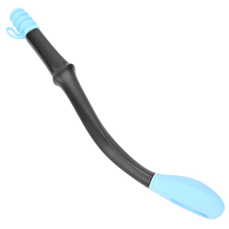 Long Reach Toilet Tissue Wiping Aid - Blue Anti-Skid ABS Handle Soft Silicone Head Ergonomic Grip Auto Paper Release for Elderly Disabled Post-Surgery Users - Image 2