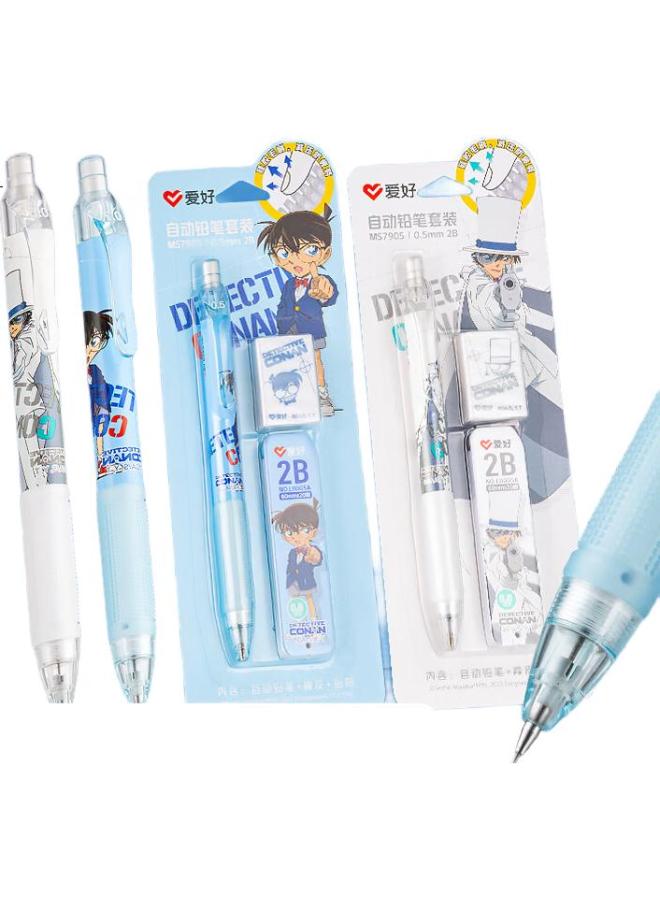 Aihao Detective Conan Collaboration Mechanical Pencil 0.7, For First Grade Elementary School Students, 2B Pencil For Exams (1 Pencil + 1 Eraser + 1 Box Of Lead Refills), Kaid - Image 1