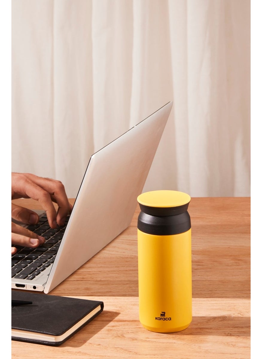 Karaca Rainbow Yellow Stainless Steel Thermos 350 ml (Keeping hot/cold for up to 8 hours)  - Image 1