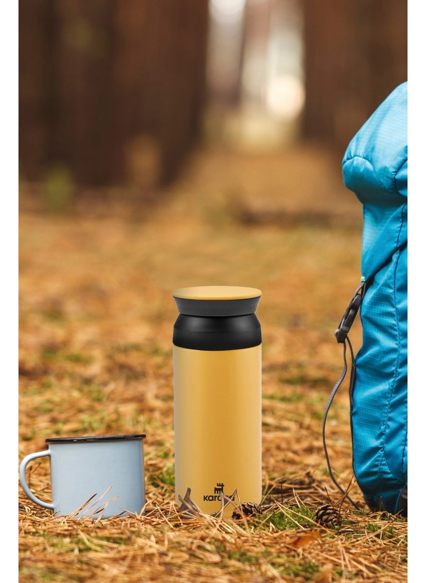 Karaca Rainbow Yellow Stainless Steel Thermos 350 ml (Keeping hot/cold for up to 8 hours)  - Image 2