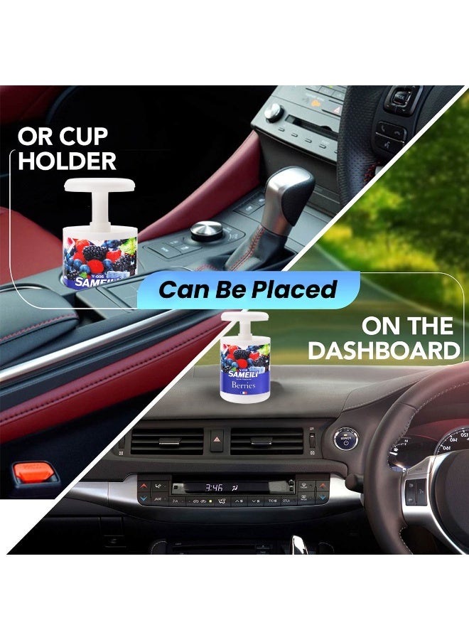 ساميلي مجموعة من 4 قطع من معطر جو جل ساميلي برائحة التوت Y-006 - تحكم قابل للتعديل في الرائحة، معطر جل يدوم طويلاً للوحة القيادة في السيارة، وحامل الأكواب، والمنزل، والمكتب - Image 3
