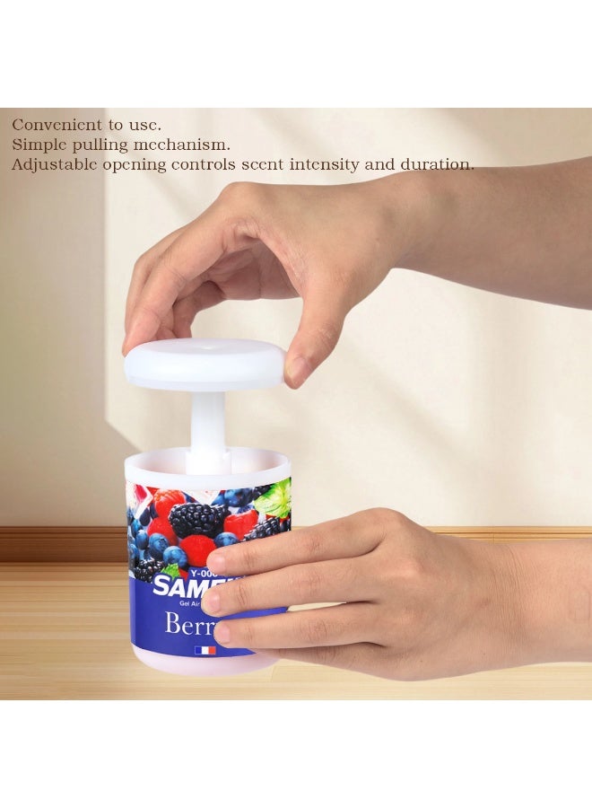 ساميلي مجموعة من 4 قطع من معطر جو جل ساميلي برائحة التوت Y-006 - تحكم قابل للتعديل في الرائحة، معطر جل يدوم طويلاً للوحة القيادة في السيارة، وحامل الأكواب، والمنزل، والمكتب - Image 5