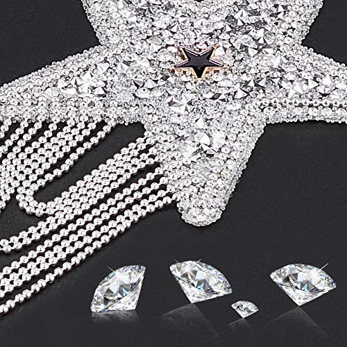 FINGERINSPIRE 4 Colors Rhinestone Star Patche Iron on Patches with Chains Tassel Sparkling Clothes Repair Patches Fashion Appliques Badge for Clothing Dress Hat Bag Jacket Shoes Garment DIY Decoration - Image 4