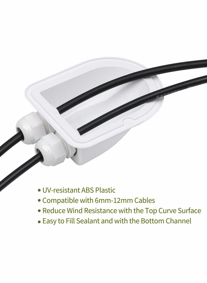 SYOSI Double Cable Entry Housing Mount Cable, Photovoltaic Line Junction Box Waterproof ABS Gland for RV, Boats, Caravans, Marine（2Pack, White） - Image 5