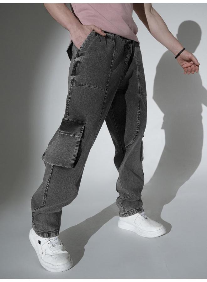 Hubberholme Mid Rise Relaxed Fit Cargo Pockets Jeans - Image 5