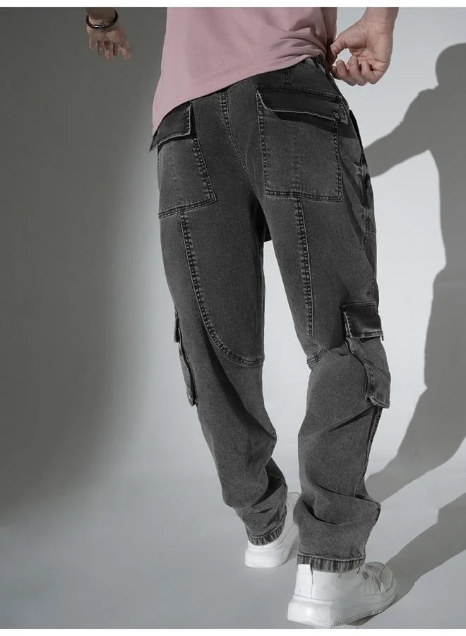 Hubberholme Hubberholme Mid Rise Relaxed Fit Cargo Pockets Jeans