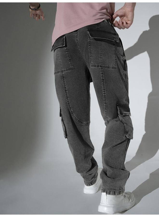 Hubberholme Mid Rise Relaxed Fit Cargo Pockets Jeans - Image 4