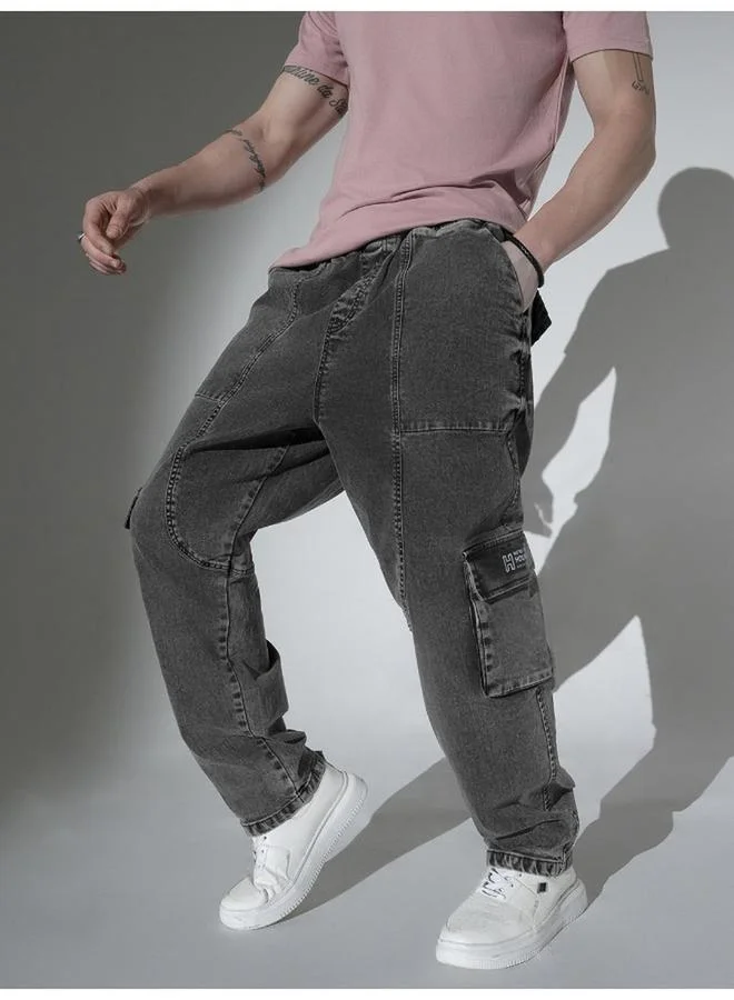 Hubberholme Hubberholme Mid Rise Relaxed Fit Cargo Pockets Jeans