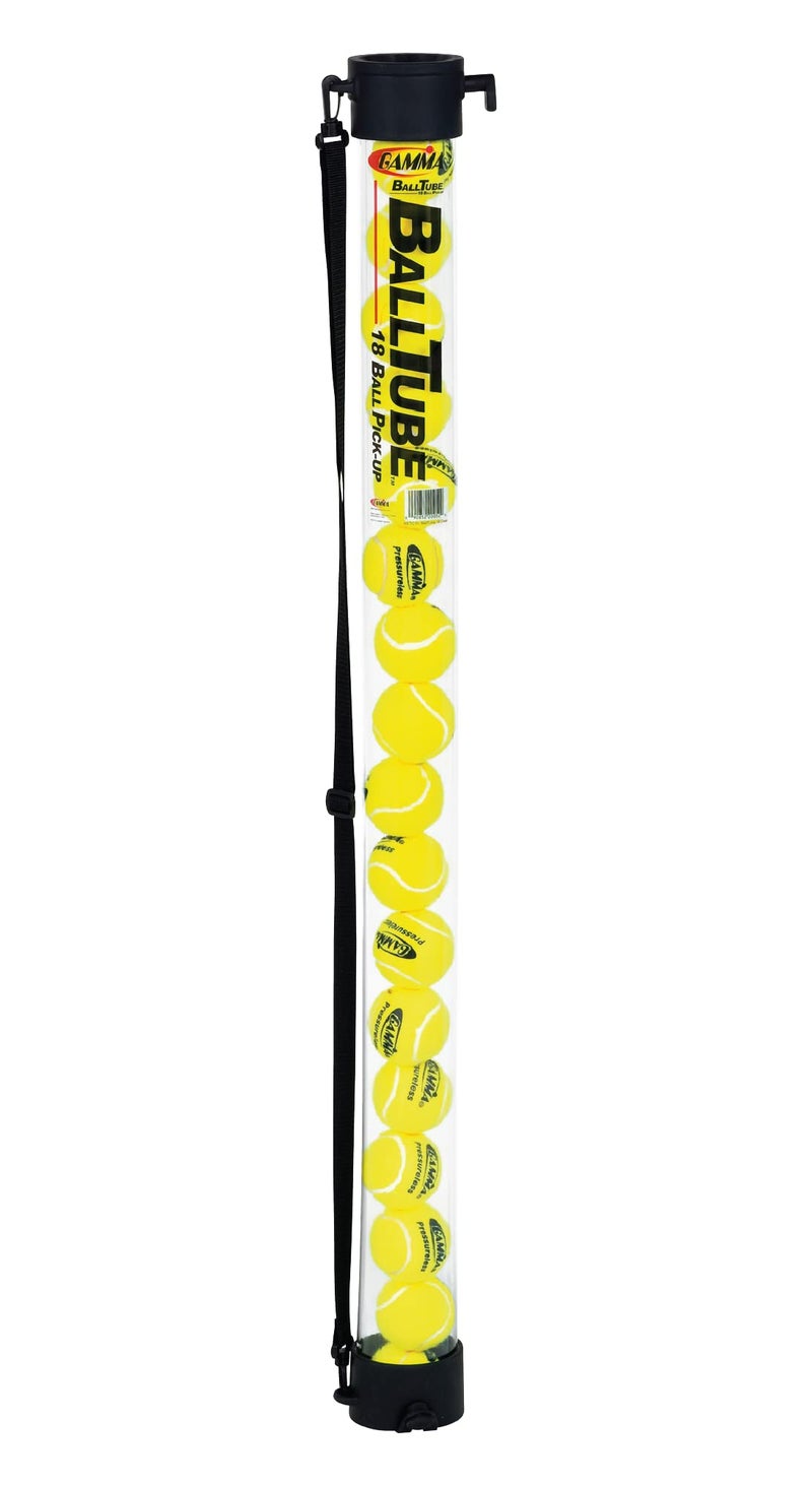 Gamma Tennis Ballhopper Balltube 18 - Clear - Holds 18 Balls - Image 1