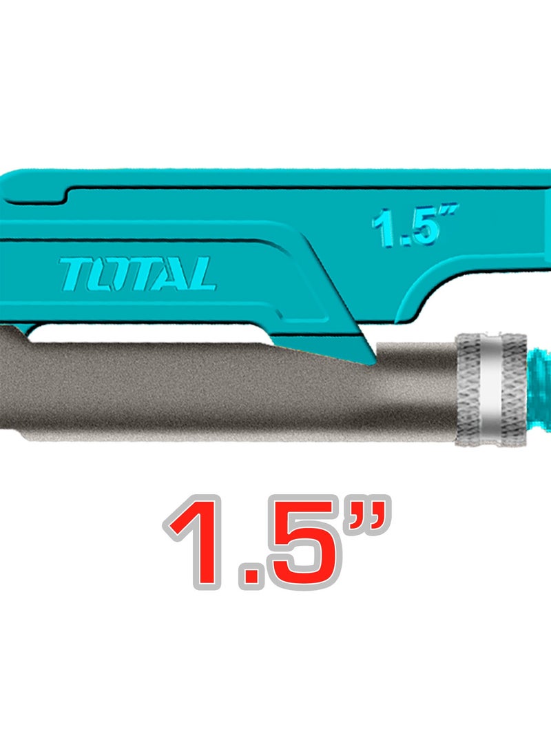توتال كماشة أنابيب سويدية قوية من توتال، مقاس 1.5 بوصة، مصنوعة من الفولاذ الكربوني، باللون أزرق مخضر غامق (Teal)، أقصى فتحة 56 مم، مع طلاء مقاوم للصدأ - Image 2