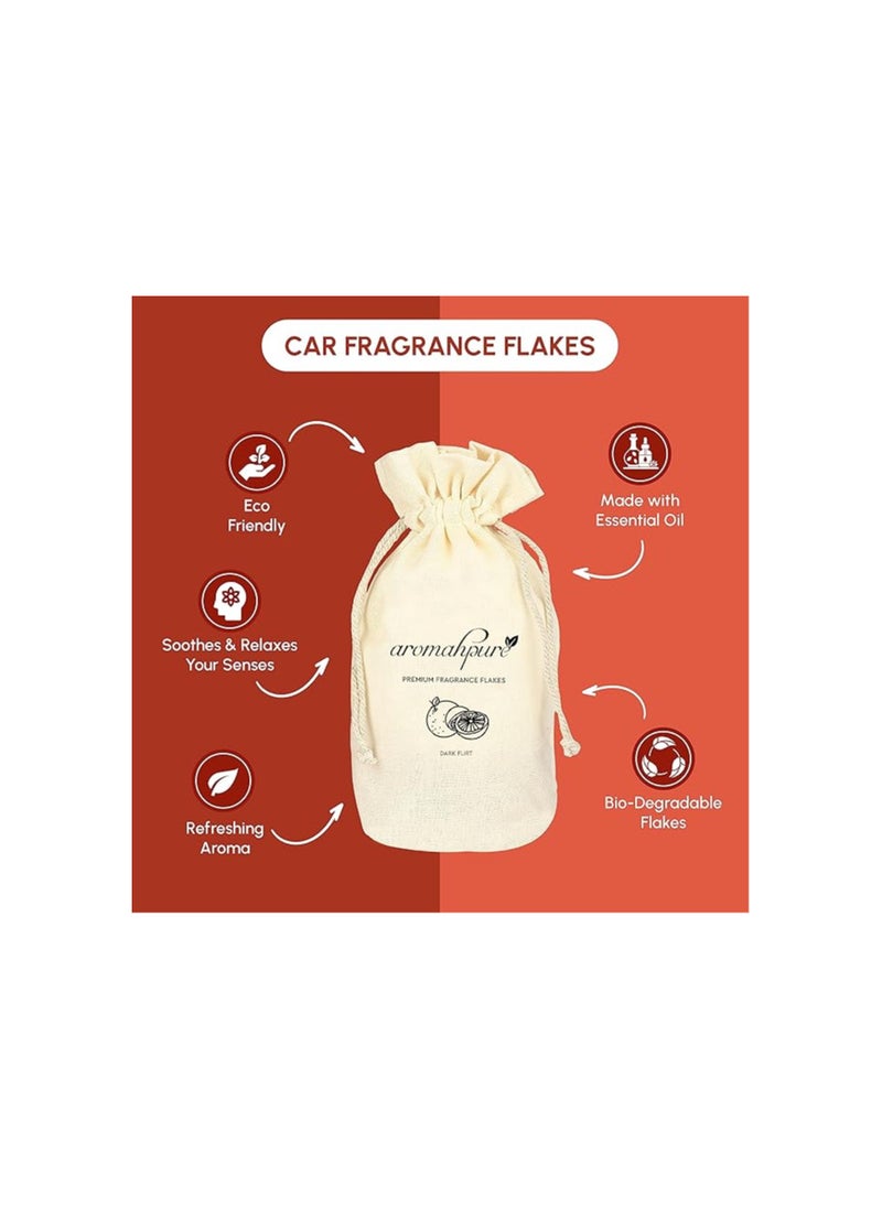 aromahpure - Aromahpure Premium Car Perfume Fragrance Flakes - Dark Flirt, Luxury Car Air Freshener made Organically with Essential Oil, Grains, and Flakes - 50 Gms, Keeps your car fragrant for 30 days. - Image 1