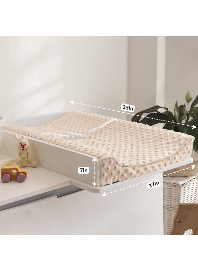 Susurration 2Pack Changing Pad Covers Super Soft Minky Dots Plush Changing Table Covers 33x17x7in Breathable Changing Pad Sheets for Unisex Baby Girls and Boys (Beige&Brown) - Image 5