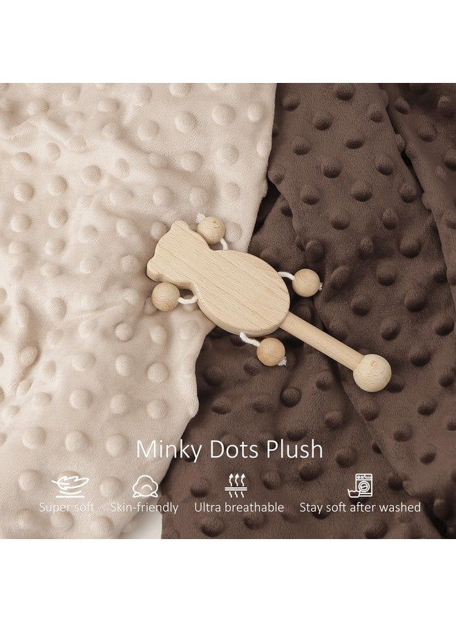 Susurration 2Pack Changing Pad Covers Super Soft Minky Dots Plush Changing Table Covers 33x17x7in Breathable Changing Pad Sheets for Unisex Baby Girls and Boys (Beige&Brown) - Image 2