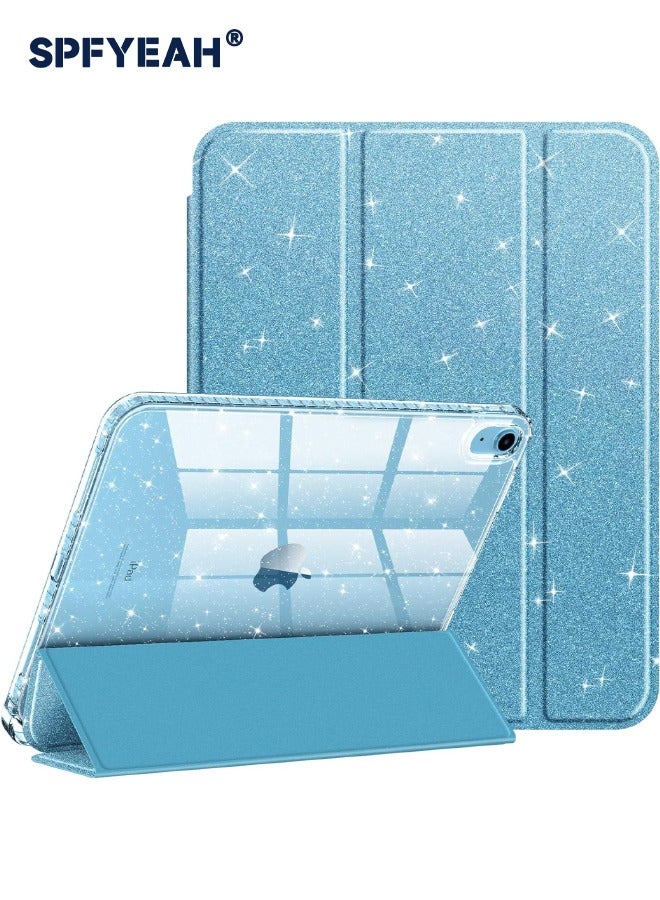SPFYEAH Slim Case for iPad (A16) 11th Generation 11 inch (2025) / iPad 10th Generation 10.9 inch (2022), Glittering Sparkly Shockproof Cover with Shiny Clear Back Shell, Trifold Stand Pencil Holder, Auto Wake Sleep, Blue - Image 1