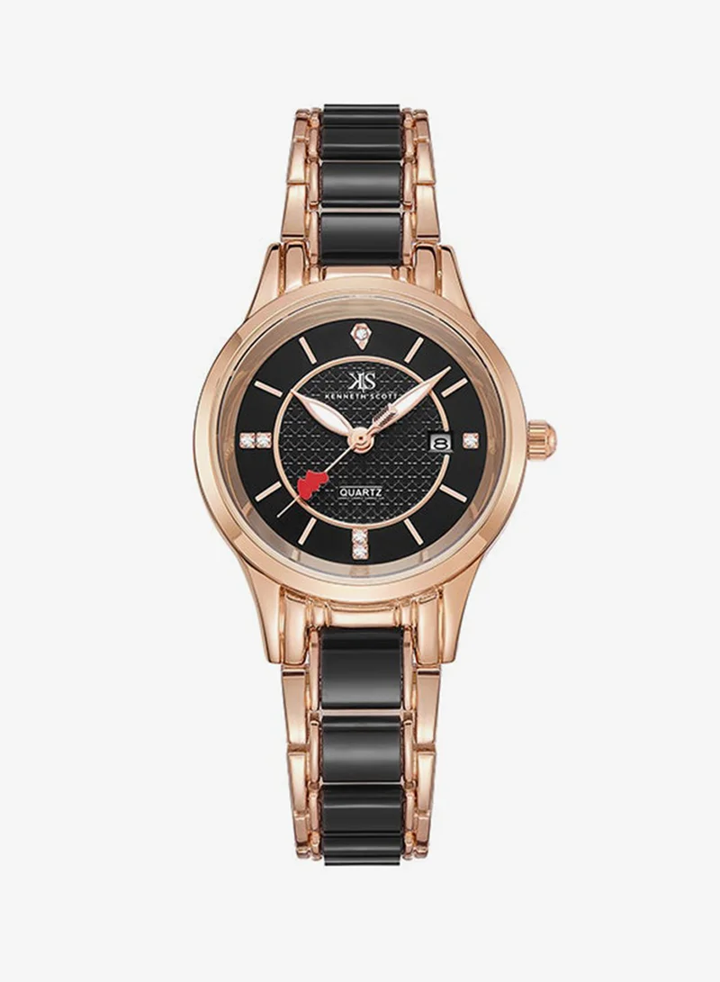 Kenneth Scott Kenneth Scott Women's Black Dial Analog Watch - K23517-RCBB