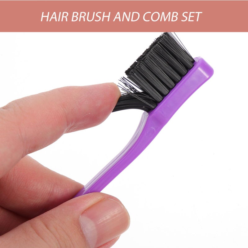 Purple Detangling Comb Set Three Row Teeth Hair Styling Brush Men Women Professional - Image 5