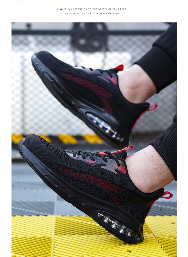 NIBEMINENT Security Work Sneakers For Men Women Air Cushion Work Safety Shoes Anti-smashing Anti-piercing Work Boots Steel Toe Shoes - Image 1