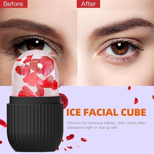 RIXTEC ice roller for face women skin glowing ice cube massager Face Puffiness Relief Massage Skin Care Tools for face eye(Multi color)(Facial roller) - Image 2