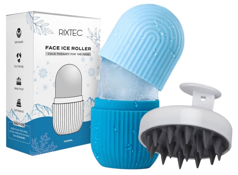RIXTEC ice roller for face women skin glowing ice cube massager Face Puffiness Relief Massage Skin Care Tools for face eye(Multi color)(Facial roller) - Image 4