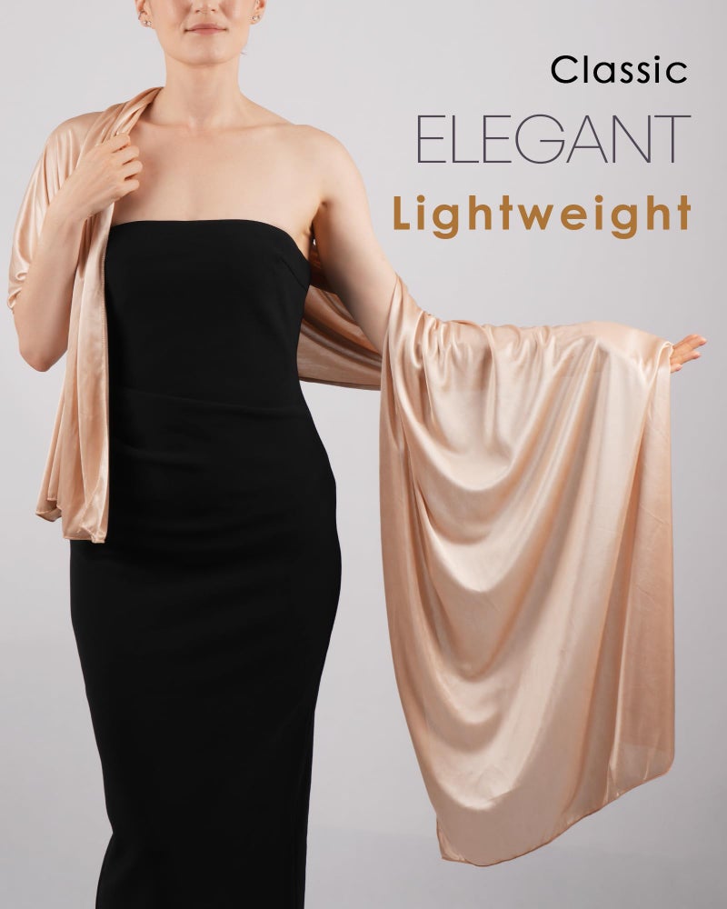 Sofier Satin Shawl Wraps for Women Evening Dresses Wedding Bridal Party Silky Scarf Formal Cover Up Bridesmaid Gifts - Image 4