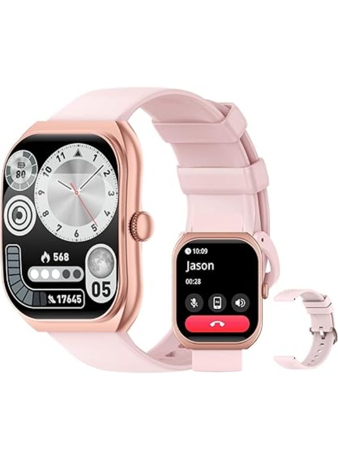 PEJE Smart Watches For Men,2.01" Curved Display,Bluetooth Calls,1ATM Waterproof,Monitors Spo2/Heart Rate/Sleep,123+ Sports Modes,Prayer Alerts & Arabic Support,350mah Battery,Ios/Android. (Pink) - Image 1