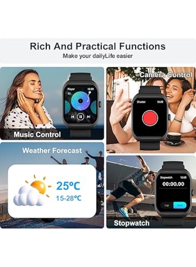 PEJE Smart Watches For Men,2.01" Curved Display,Bluetooth Calls,1ATM Waterproof,Monitors Spo2/Heart Rate/Sleep,123+ Sports Modes,Prayer Alerts & Arabic Support,350mah Battery,Ios/Android. (Pink) - Image 2