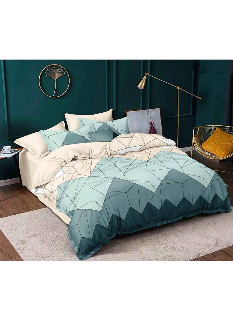 Femfairy Femfairy Microfiber 120GSM Reversible Single Bed AC Comforter with Single Glace Cotton Bed Bedsheet and Pillow Cover 60x90 Inches Pastel Green  - Image 1