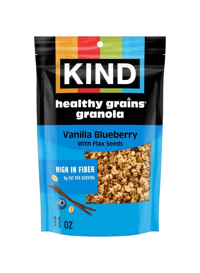 Kind Healthy Grains Granola, Vanilla Blueberry Clusters with Flax Seeds, Gluten Free, Healthy Snack Mix, 6g Protein, 11oz, 1 Count - Image 1
