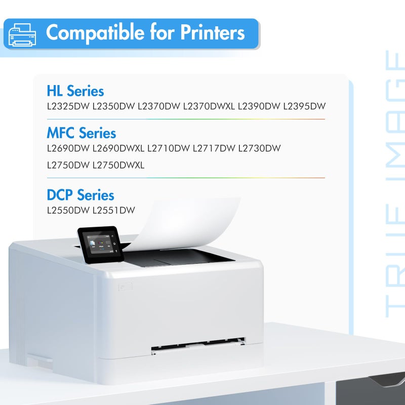TRUE IMAGE TN760 Toner for Brother Printer: TN 760 MFC-L2710DW MFC-L2750DW Compatible for Brother TN-760 Toner TN-730/TN-760 TN730 730 TN-730 DCP-L2550DW HL-L2350DW HL-L2395DW HL-L2390DW High Yield 4 Black - Image 2
