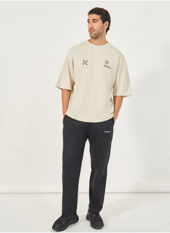 Styli Styli Front and Back Graphic Print Interlock Boxy T-Shirt