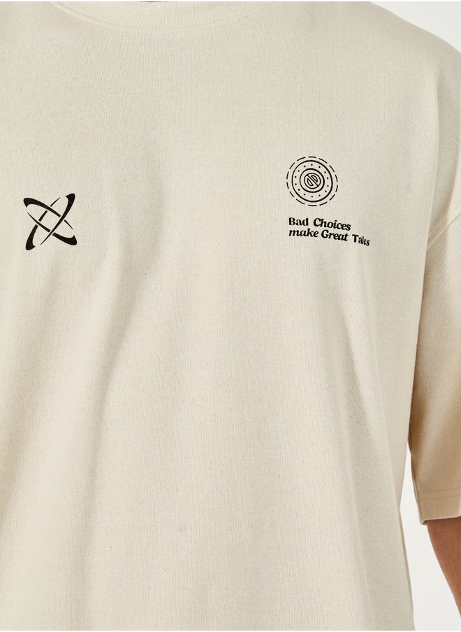 Styli Styli Front and Back Graphic Print Interlock Boxy T-Shirt  - Image 4