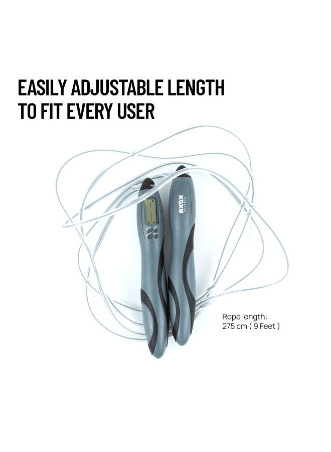 Axox Digital Jump Rope-Smart Fitness Skip Rope with Counter, Calories Tracker & Adjustable 9ft Length for Cardio, Fat Burn & Full-Body Workout - Image 4