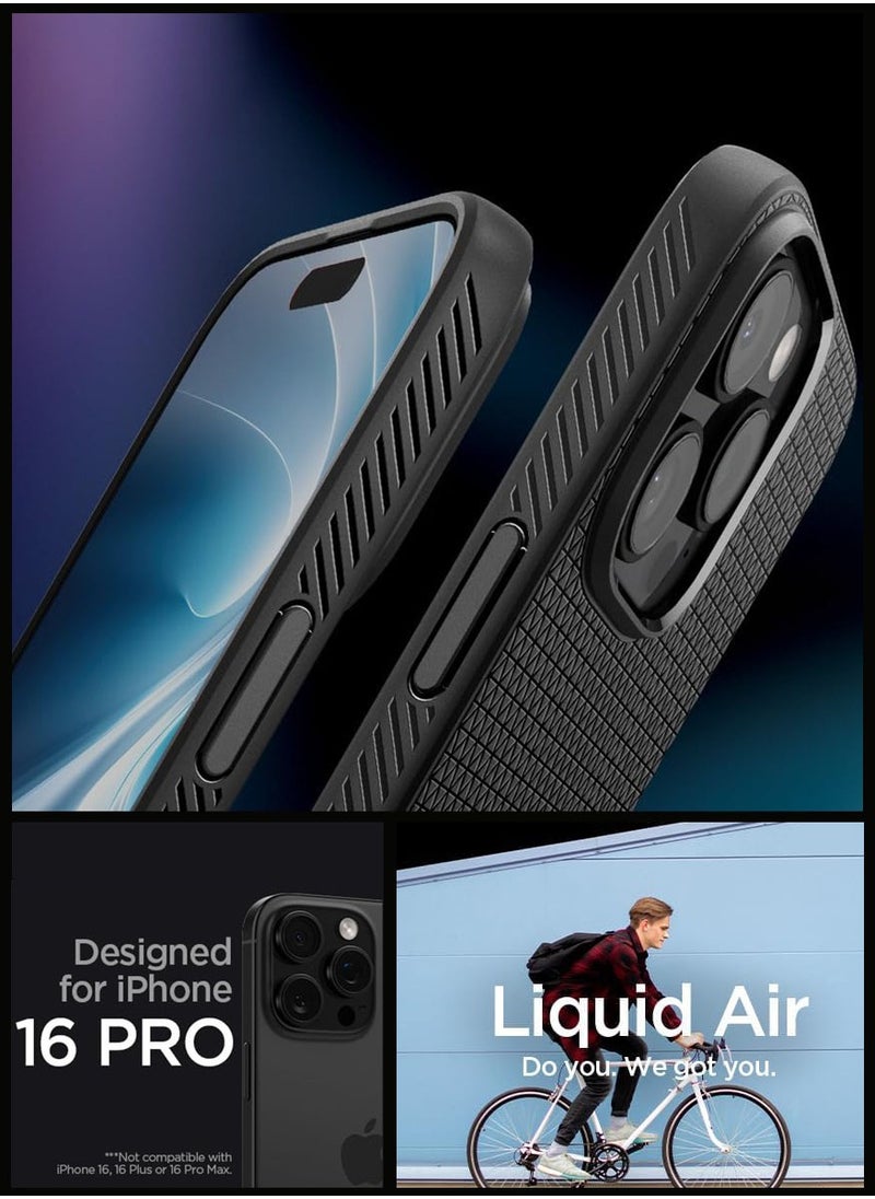Spigen Liquid Air for iPhone 16 Pro Case Cover (2024) - Matte Black  - Image 2