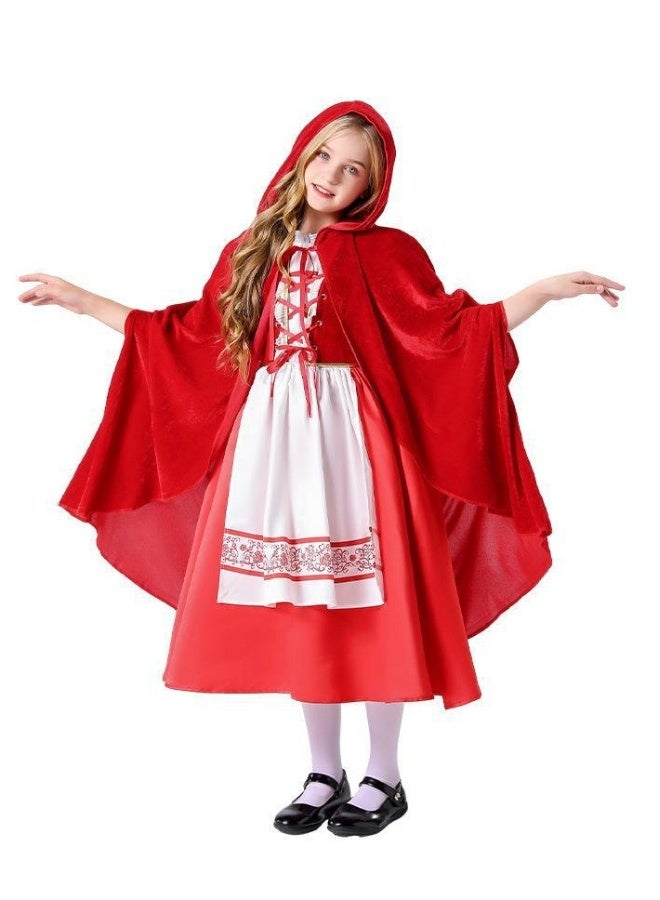 Beauenty Little Red Riding Hood Cosplay Costume for Halloween & Role Play - Game-Themed Polyester Outfit for Kids - Image 1